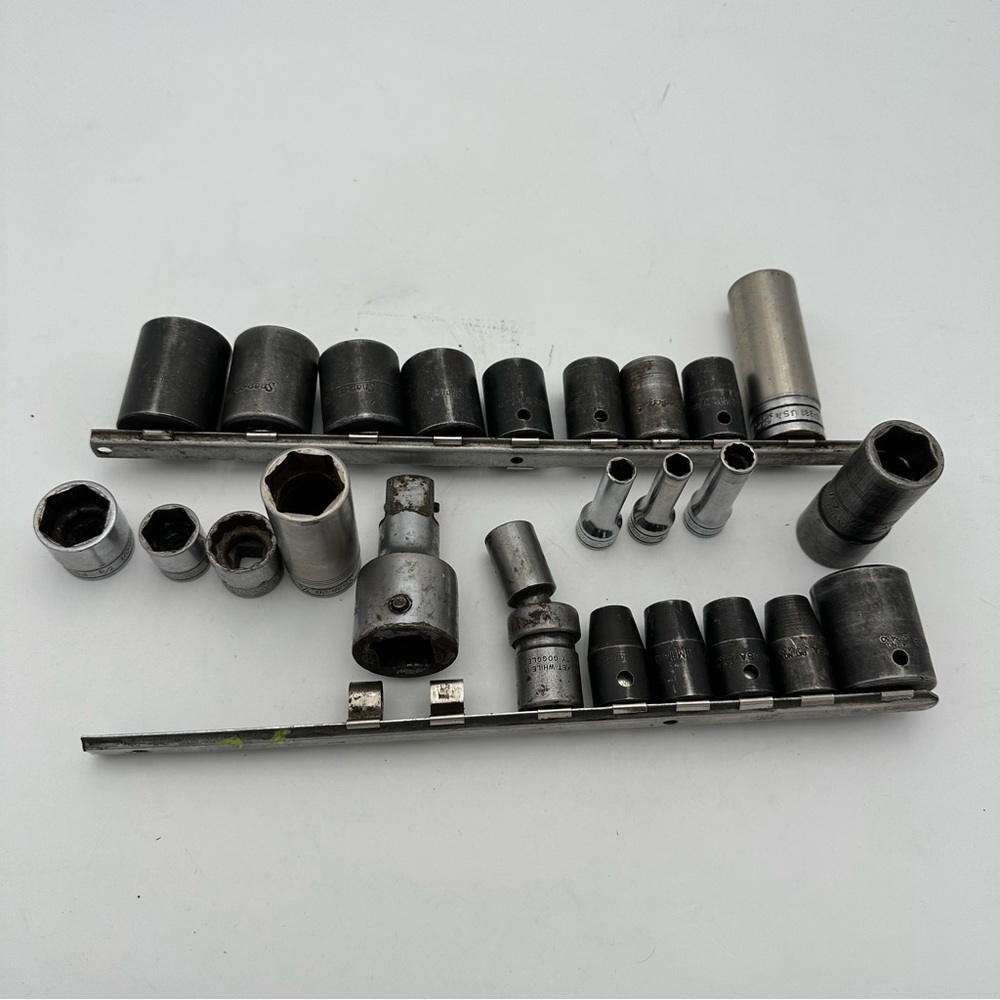 Vintage Snap On Socket Set 1/2 & 3/8"dr 25 Pcs F@st Shippn